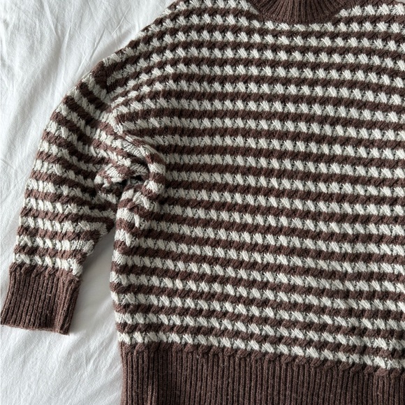 Zara Chocolate and Cream Striped Sweater - Picture 5 of 6